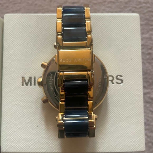 Michael Kors blue and gold rhinestone watch - Picture 3 of 5